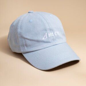 Women's Baseball Cap 'Amen' 100% Cotton NWT One Size Buckle Closure